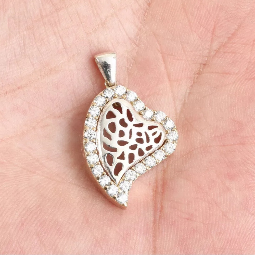 Sultan Modern Heart Shape Sterling Silver Pendant